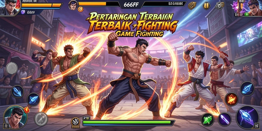 Screenshot gameplay Fighting 666FF yang menegangkan.