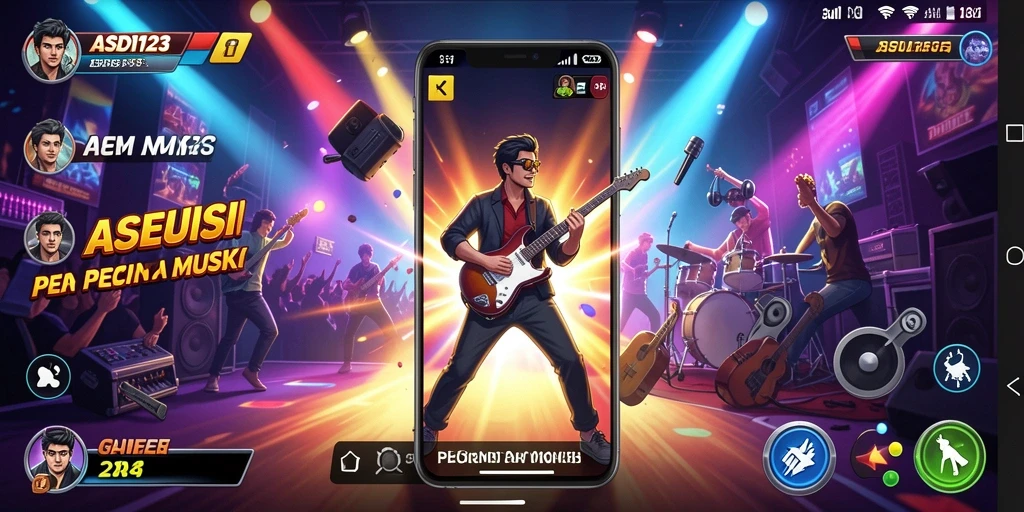 Tampilan gameplay dari ASD123 dengan berbagai lagu menarik.