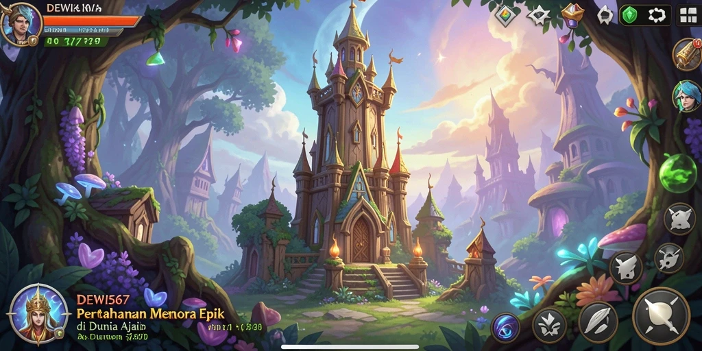 Screenshot DEWI567 menampilkan aksi Tower Defense yang seru dan menantang.