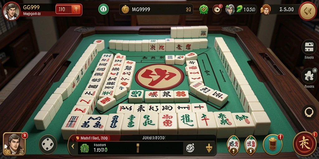 Tampilan gameplay GG999 yang menarik saat memainkan Mahjong.