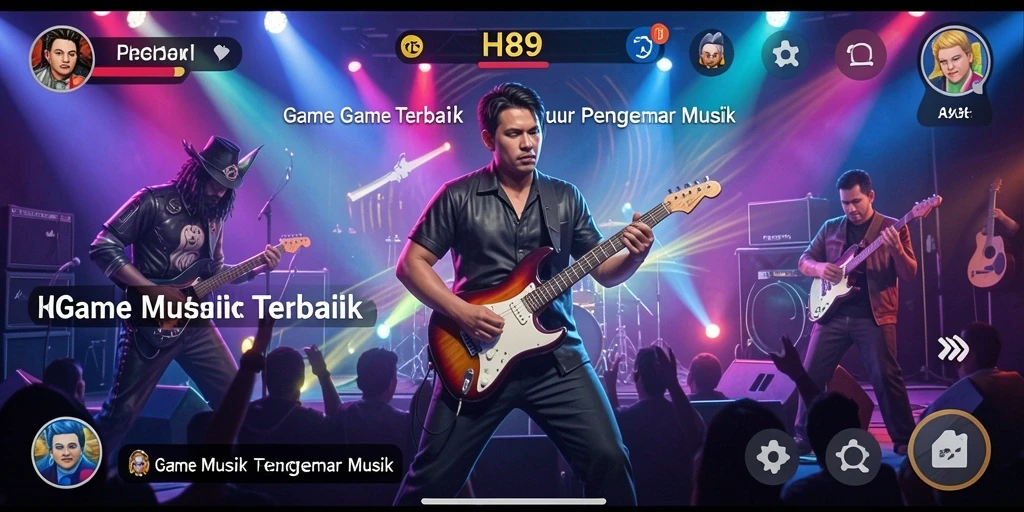 Tampilan gameplay H89 yang menampilkan pemain beraksi dengan lagu.