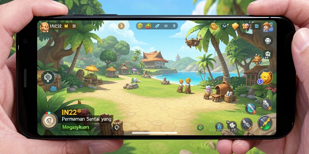 Tampilan menarik dari gameplay IN22 yang penuh warna dan menyenangkan.