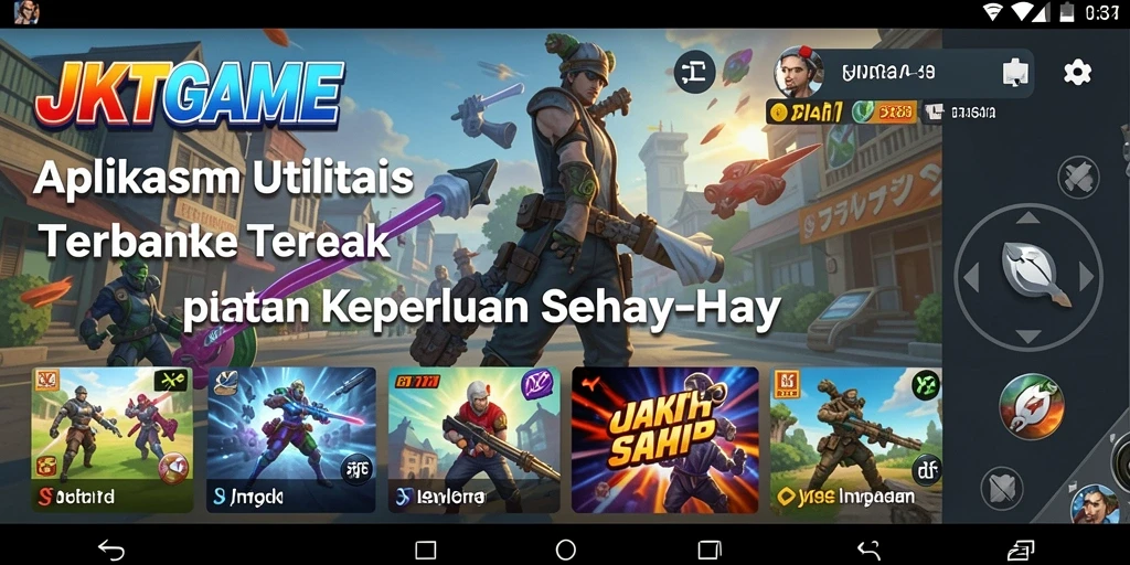 Screenshot JKTGAME menampilkan tampilan antarmuka aplikasi utilitas.