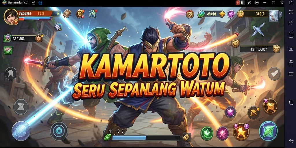 Screenshot gameplay KAMARTOTO menampilkan pertarungan yang intens dan dinamis.