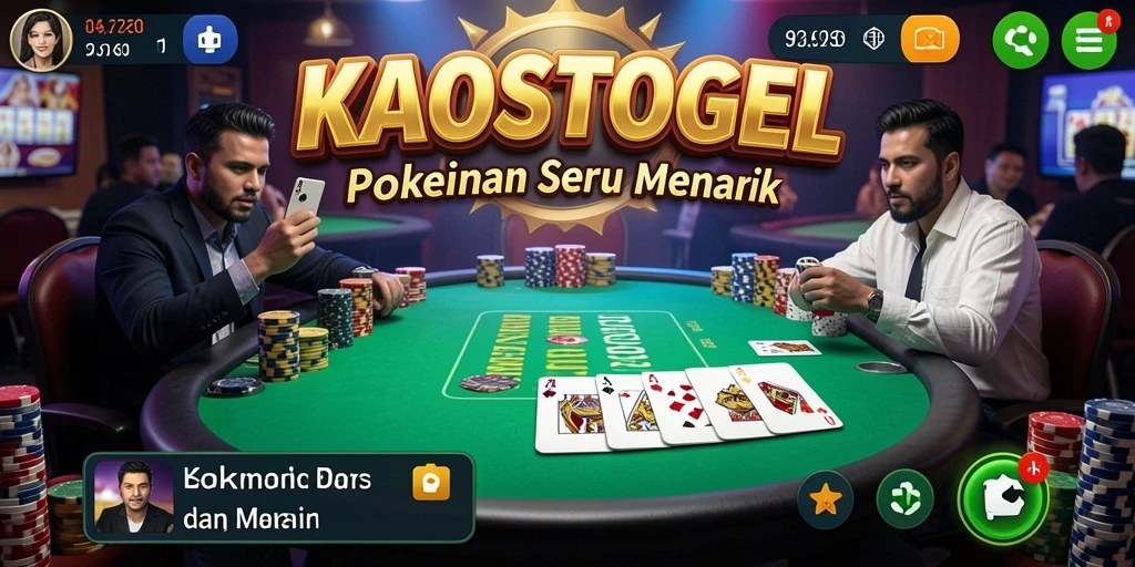 Tampilan gameplay KAOSTOGEL dengan aksi poker yang mendebarkan.