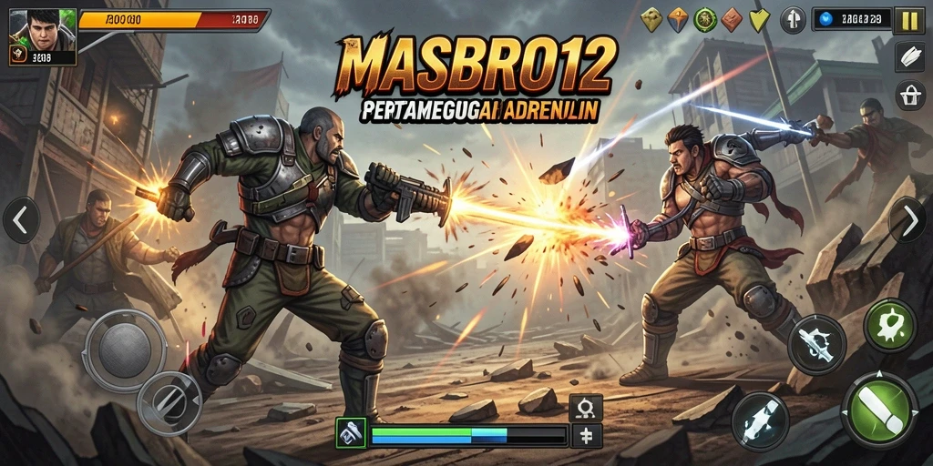 Screenshot menampilkan aksi pertarungan seru dalam MASBRO12.