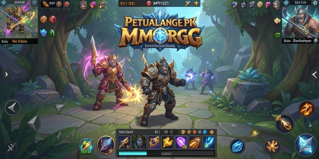 Tangkapan layar yang menampilkan aksi epik dalam dunia MMORPG MPO1221.