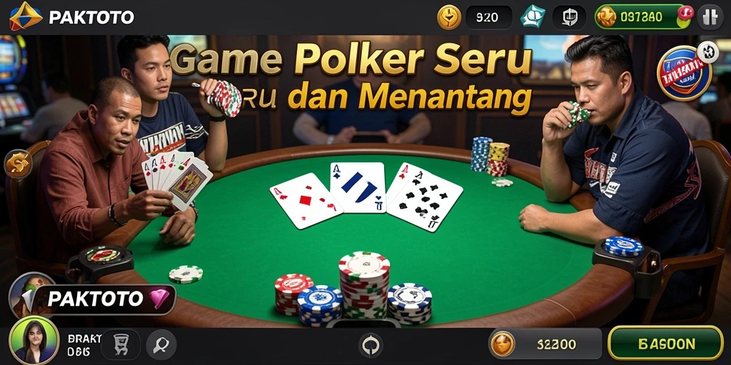 Tampilan gameplay PAKTOTO menawarkan aksi poker yang seru dan mendebarkan.