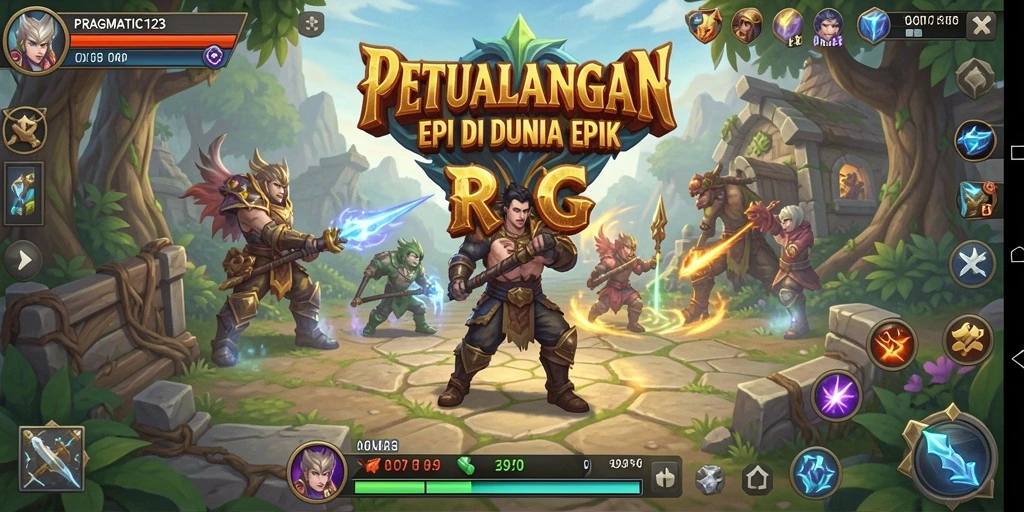 Screenshot menunjukkan pertarungan epik dalam PRAGMATIC123.