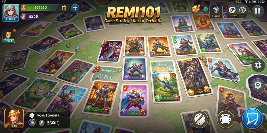 Tampilan gameplay kartu yang menarik dan dinamis di REMI101.