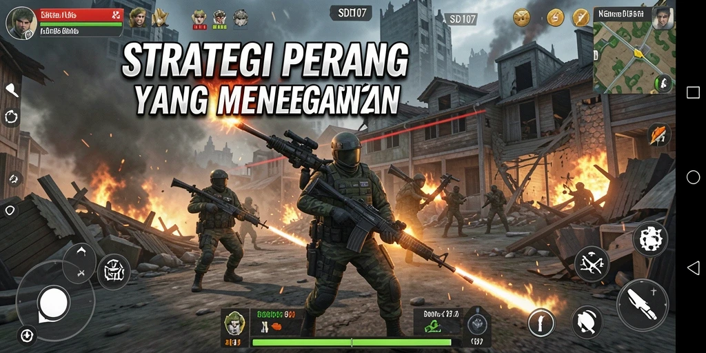 Tampilan gameplay <strong>SD107</strong> dengan strategi perang yang seru.