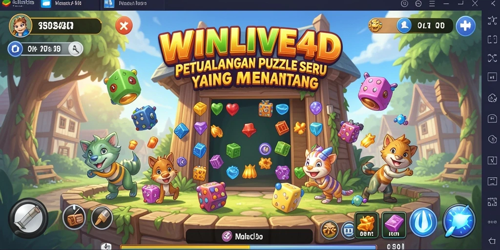 Tampilan menarik dari gameplay Puzzle di WINLIVE4D.